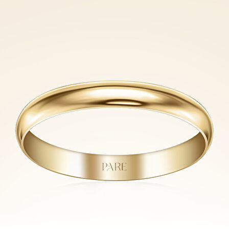 Klasik İnce Bombeli 3 mm Erkek Alyans