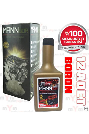 Mann Bor Boron Teknoloji Dizel Mazot Yakıt Katkısı 250ml X12 Adet