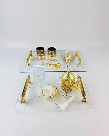 Fidelity Şeffaf Desenli Söz Tepsisi