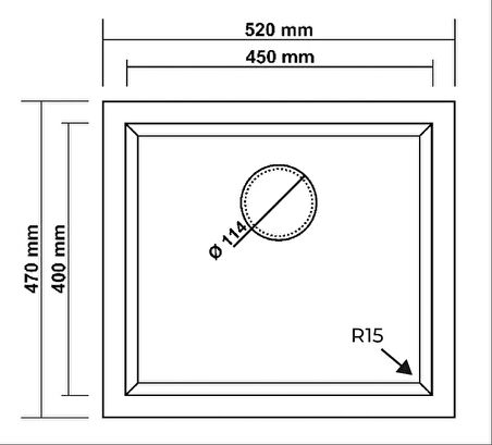 GRANİT EVİYE K005 GORDION 52 GRİ (52 X 47)