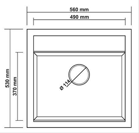 GRANİT EVİYE K004 OLYMPOS 56 SİYAH (56 X 53)
