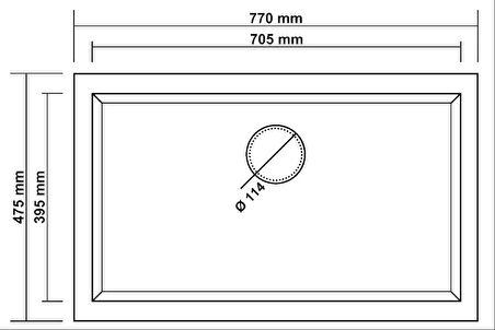 GRANİT EVİYE K013 GORDION 77 GRİ (77 X 47,5)