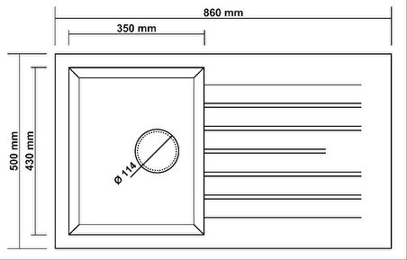 GRANİT EVİYE P004 TROYA 86 GRİ (86 X 50)