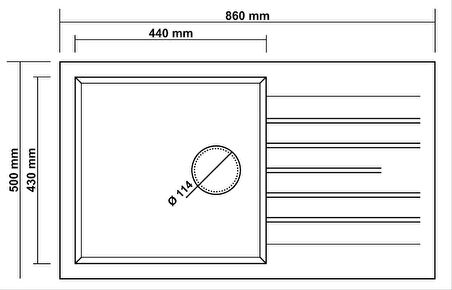 GRANİT EVİYE P014 LOADIKYA 86 XL GRİ (86 X 50)