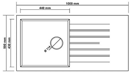 GRANİT EVİYE P015 LOADIKYA 100 XL SİYAH (100 X 50)