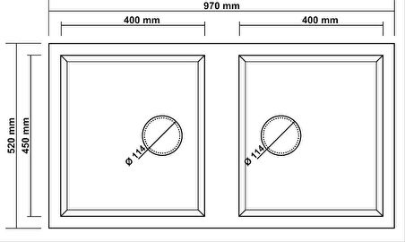 GRANİT EVİYE P019 NEMRUT 97 BEYAZ (97 X 52)