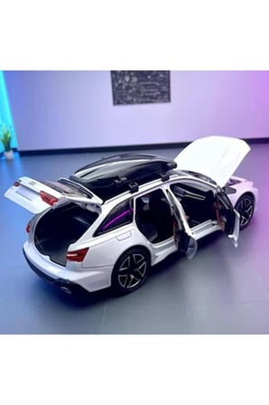 Audi Rs6 1:24 Metal Maket Araba Beyaz Birebir Wagon Açılan Kapılar Audi Rs6 Diecast Model Araba