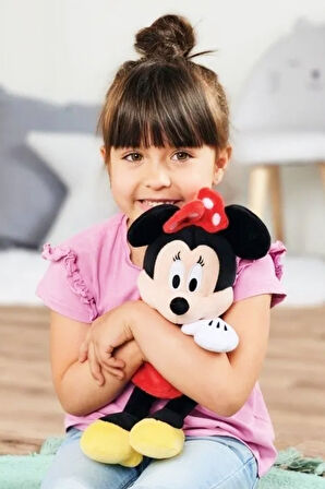 Lisanslı Minnie Kırmızı Elbiseli Peluş 30 cm ile Minnie'nin Sihirli Dünyasına Girin!