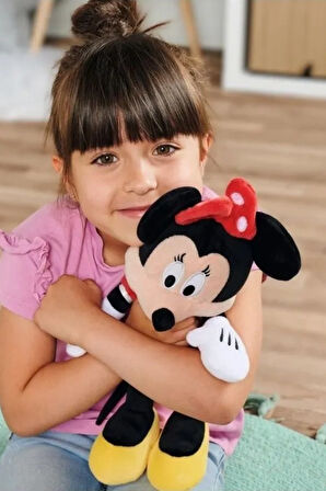 Lisanslı Minnie Kırmızı Elbiseli Peluş 30 cm ile Minnie'nin Sihirli Dünyasına Girin!