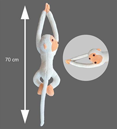 Peluş Maymun, Elleri Yapışabilen Uyku ve Oyun Arkadaşı -70 cm 