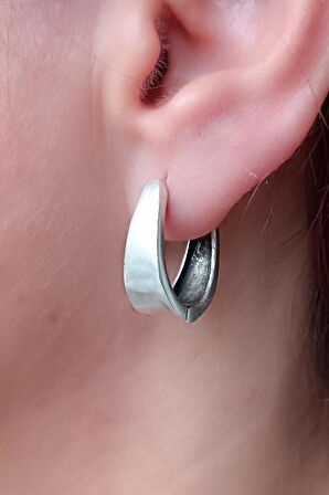 Kavisli Şekilli Kadın Küpe Çift Adet Gümüş Kaplama El Yapımı Kadın Küpe