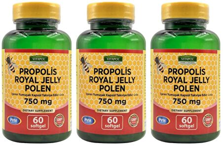 Vitapol Propolis Arı Sütü Polen 3x60 Kapsül