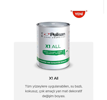 POLİSAN X1 ALL DÖNÜŞÜM BOYASI YAZ LİMONU(4530) 1 KG