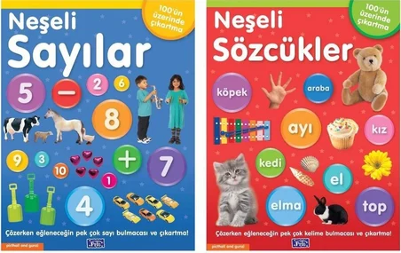 Çıkartmalı Neşeli Sözcükler + Neşeli Sayılar 2 Kitap