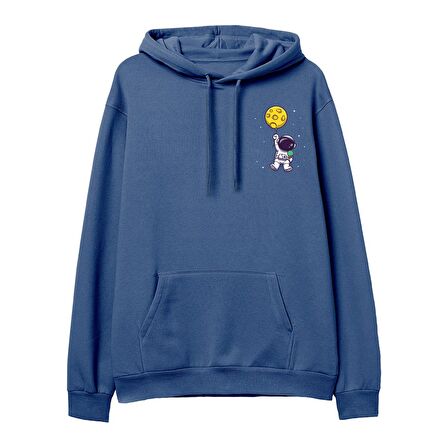 Astro-1  Baskılı Hoodie-Royal Mavi