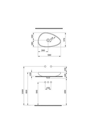 Bocchi Etna Çanak Lavabo 58 cm Mat Kaşmir 1114-011-0125 