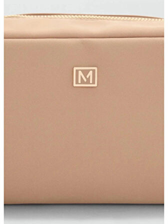 Mango Logo Desenli Fermuarlı Kozmetik Çantası