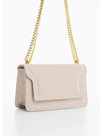 Mango Timsah Derisi Görünümlü Zincir Detaylı Çanta