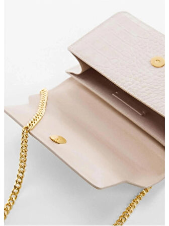 Mango Timsah Derisi Görünümlü Zincir Detaylı Çanta