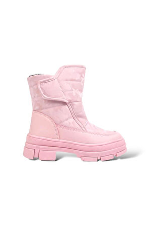 Kamuflajlı Fermuarlı Çocuk Botu (31-35) PEMBE