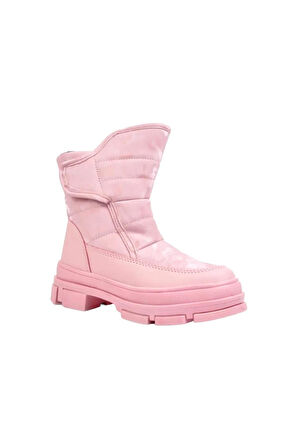 Kamuflajlı Fermuarlı Çocuk Botu (31-35) PEMBE