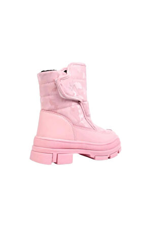 Kamuflajlı Fermuarlı Çocuk Botu (31-35) PEMBE