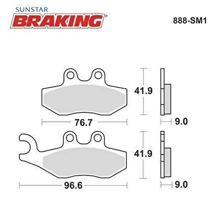 YARI METALİK FREN BALATASI / VESPA / VESPA GTV / 300cc / ÖN  / 2010-2011-2012-2013-2017-2018-2019-2020-2021-2022