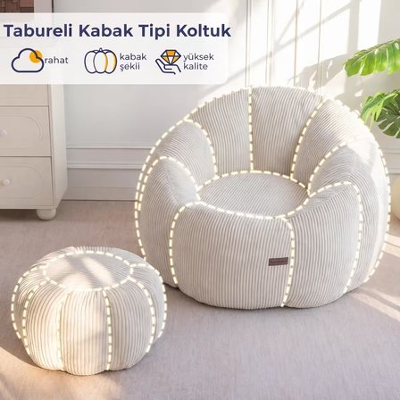 Puffiber Ergonomik Yer Tipi TV & Gaming Yer Koltuğu  Yetişkin Armut Puf Berjer & Modern Salon & Balkon Koltuğu 105x80 Cm