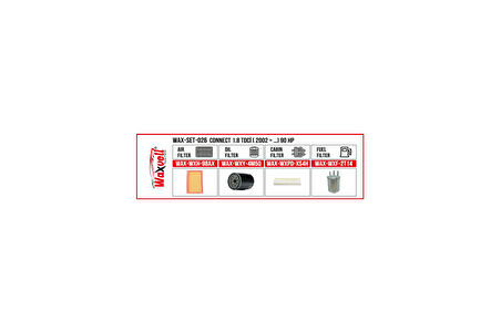 CONNECT 1.8 TDCİ FİLTRE BAKIM SETİ ( 2002 > …) 90 HP