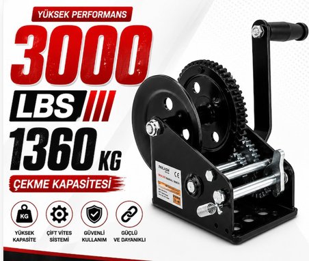 KOLLU IRGAT EL VİNCİ 3000LBS 1134kg.