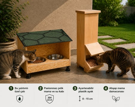 Kedi mamalık ve su kabı seti