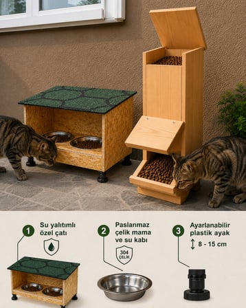 Kedi mamalık ve su kabı seti