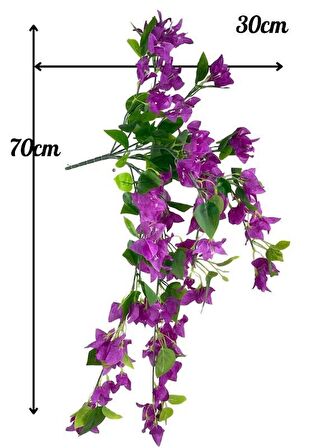 Yapay Çiçek Mor Begonvil Çiçeği 8Dallı 70cm Sarkan Çiçek