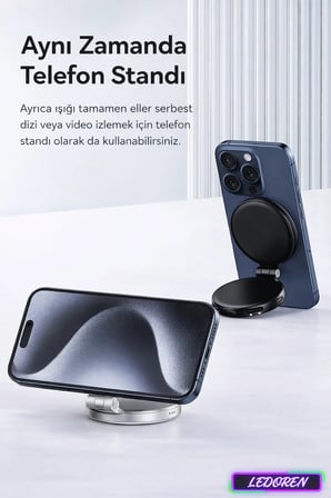 Upoh U60 Magsafe Uyumlu Led Ring Light Ayarlanabilir Işık, Manyetik Telefon Işığı