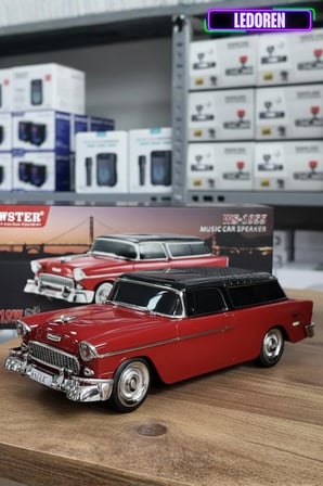 WS-1955BT Chevrolet Belair 1955 Model Bluetooth Hoparlör Fm Radyo USB Tf Aux Destekli Speaker