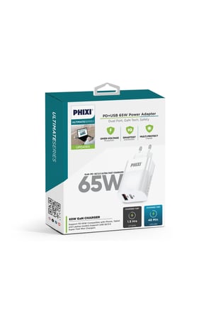 ULTİMATE UPD4165 65W PD ÇİFT ÇIKIŞLI HIZLI ŞARJ ADAPTÖR PHİXİ BAŞLIK