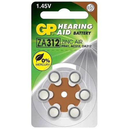 1.4V Düğme Kulaklık Pili 6 Lı Paket Za312