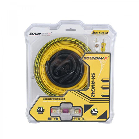 SOUNDMAX AWG42-4GA KALİTELİ-PROFESYONEL-KALIN -ANFİ FULL SET KABLOSU-