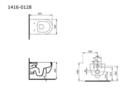 Bocchi V Tondo Asma Klozet Mat Petrol Mavisi Kapak Dahil 1416-071-0128