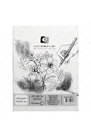 35x50cm 160 Gram Sulu Boya Kağıdı (10 Lu Paket) Alx-0178