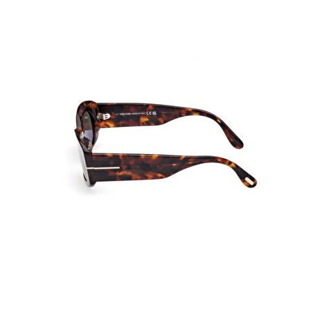 Tom Ford Tf 1187 52N 52 Kadın Oval Kırçıllı Kahverengi Kemik Güneş Gözlüğü