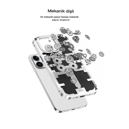 Apple İphone 14 Pro Kılıf Mekanik Bumper Kapak - Siyah