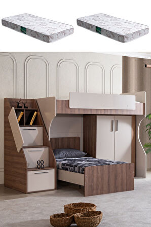 Ranza, Milano Çift Kişilik Dolaplı Modern Ranza + 2 Adet Comfort Yatak
