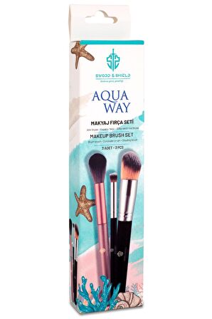 Aqua Way 3'lü Makyaj Fırça Seti