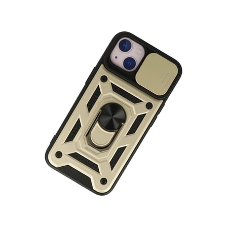 Apple İphone 15 Kılıf Pars Lens Yüzüklü Silikon - Gold