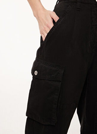 Yüksek Bel Normal Siyah Kadın Pantolon A0315