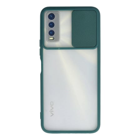 Vivo Y11s Kılıf Palm Buzlu Kamera Sürgülü Silikon - Yeşil