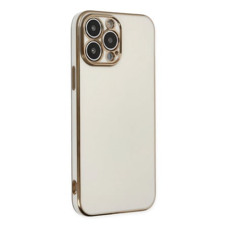 Apple İphone 15 Pro Max Kılıf Volet Silikon - Beyaz