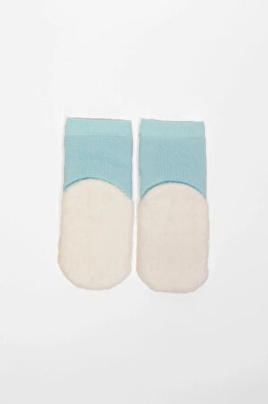 Ayı Desenli Bebek Soket Çorap Mavi