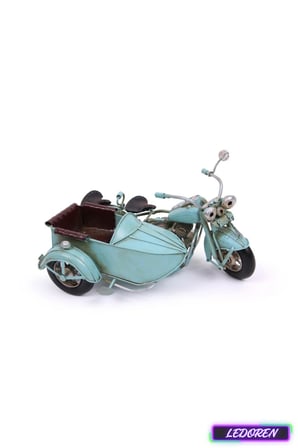 Dekoratif Metal Motosiklet Biblo Sepetli Chopper Vintage Eskitme El Yapımı Obje 1510A-7919